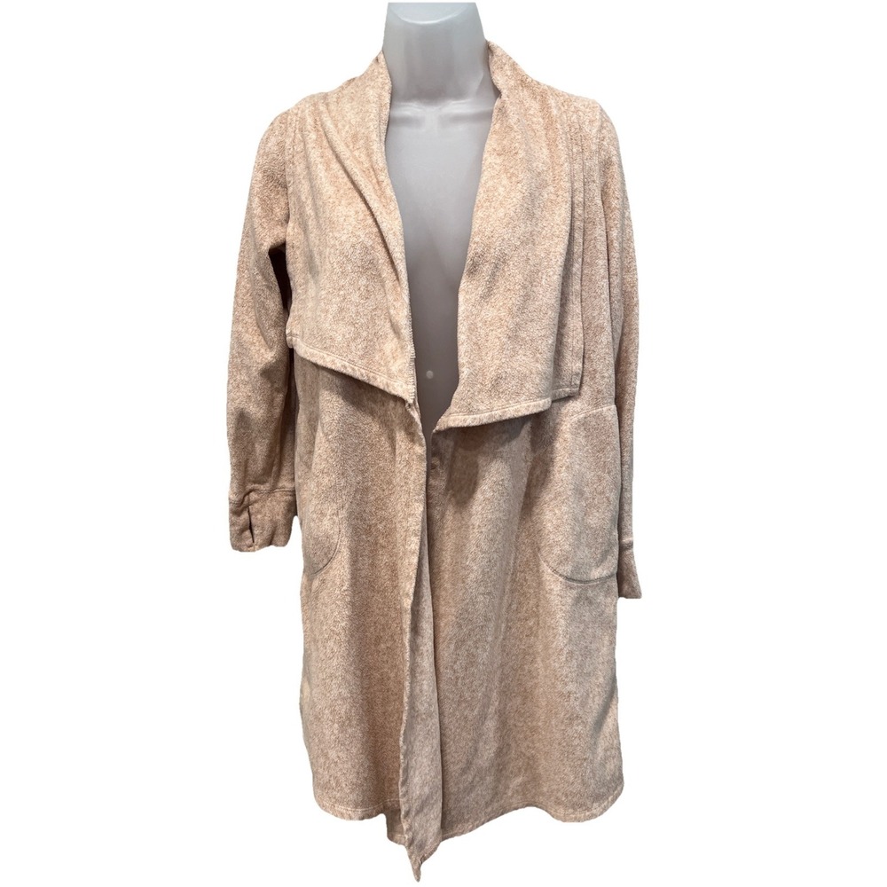 Cuddl Duds Women's Top Sweater Sz XS Stretchable Fleece Open Peach Heathered
